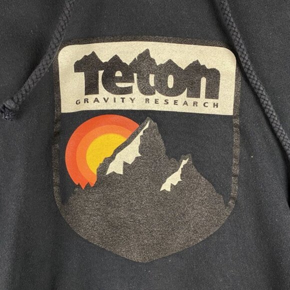Teton Gravity Research Hoodie Sweatshirt Black Men’s Size L  ***READ FLAW*** - Picture 4 of 11